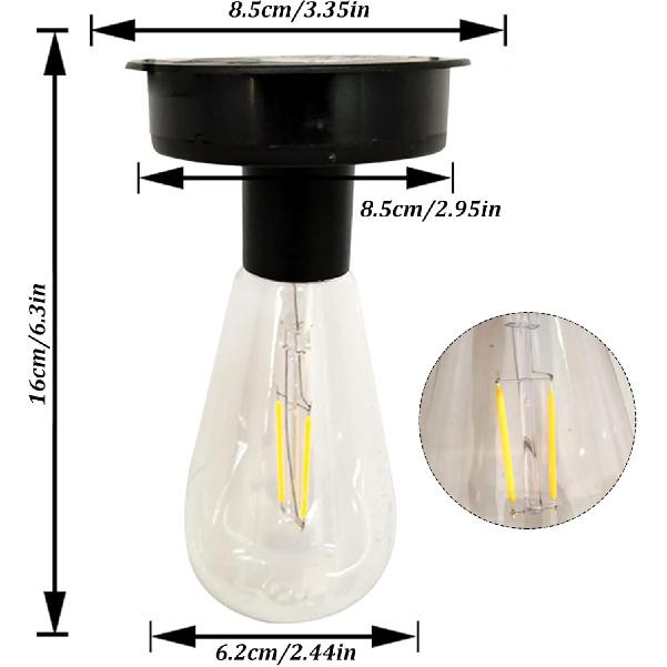 Solar Light Bulb Waterproof Solar Powered Light Bulbs 7cm/2.7inch Replacement Top with Bulb Warm White LED for Outdoor Solar Lanterns