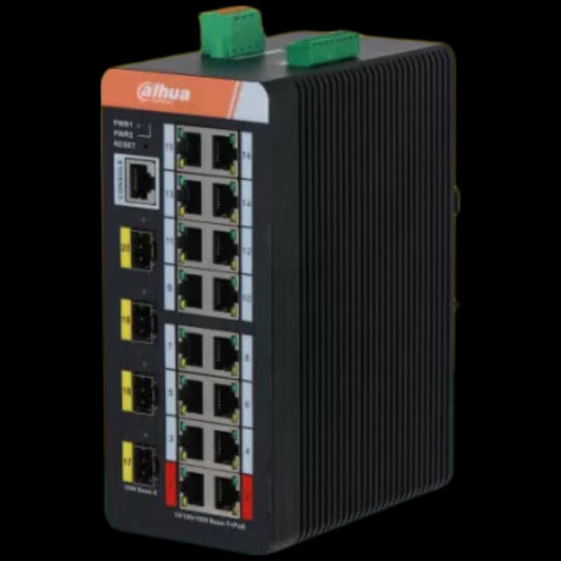 Dahua Managed Industrial Gigabit PoE Switch (DH-IS5900C-16GT4GF-240) CN plug (adapter included)