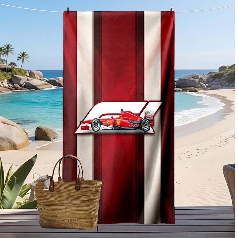 Asciugamano da Spiaggia Stampa F1 Morbido Portatile Asciugatura Rapida?Asciugamano Asciutto Per Piscina Vacanza Estiva Sport all'Aperto