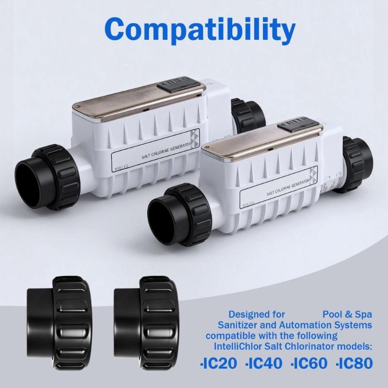 Easy Install Union Connector Replacement Kit For Intellichlor Salt Chlorinator 520595 IC20 IC15 IC40 IC60 And IC80 Model