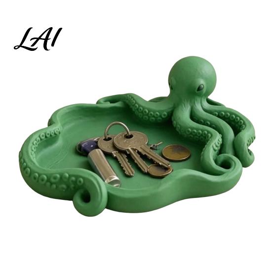 Small Item Storage Solution Octopus Tray 3D Printing Molding with Tentacle Printed зелёный