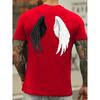 New Mens Loose Comfortable Breathable Round Neck Tshirt with Angel Wing Print Pattern Comfortable Trendy Casual and Soft Top