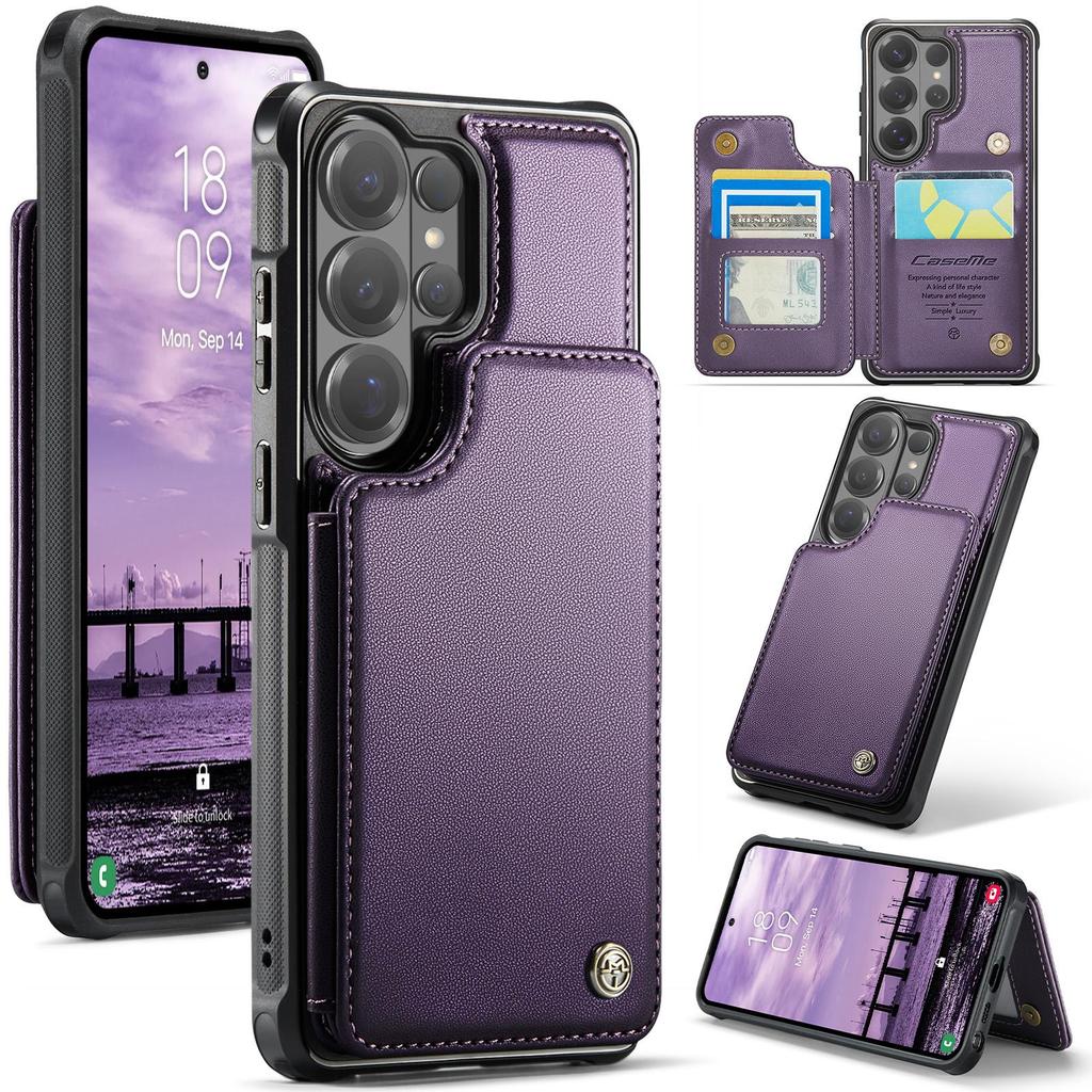 CaseMe Premium PU Leather Case For Samsung Galaxy S26+ S25 S24 S23 S22 S21 S20 Plus Ultra FE Card Wallet Holder Phone Back Cover Protector Skins