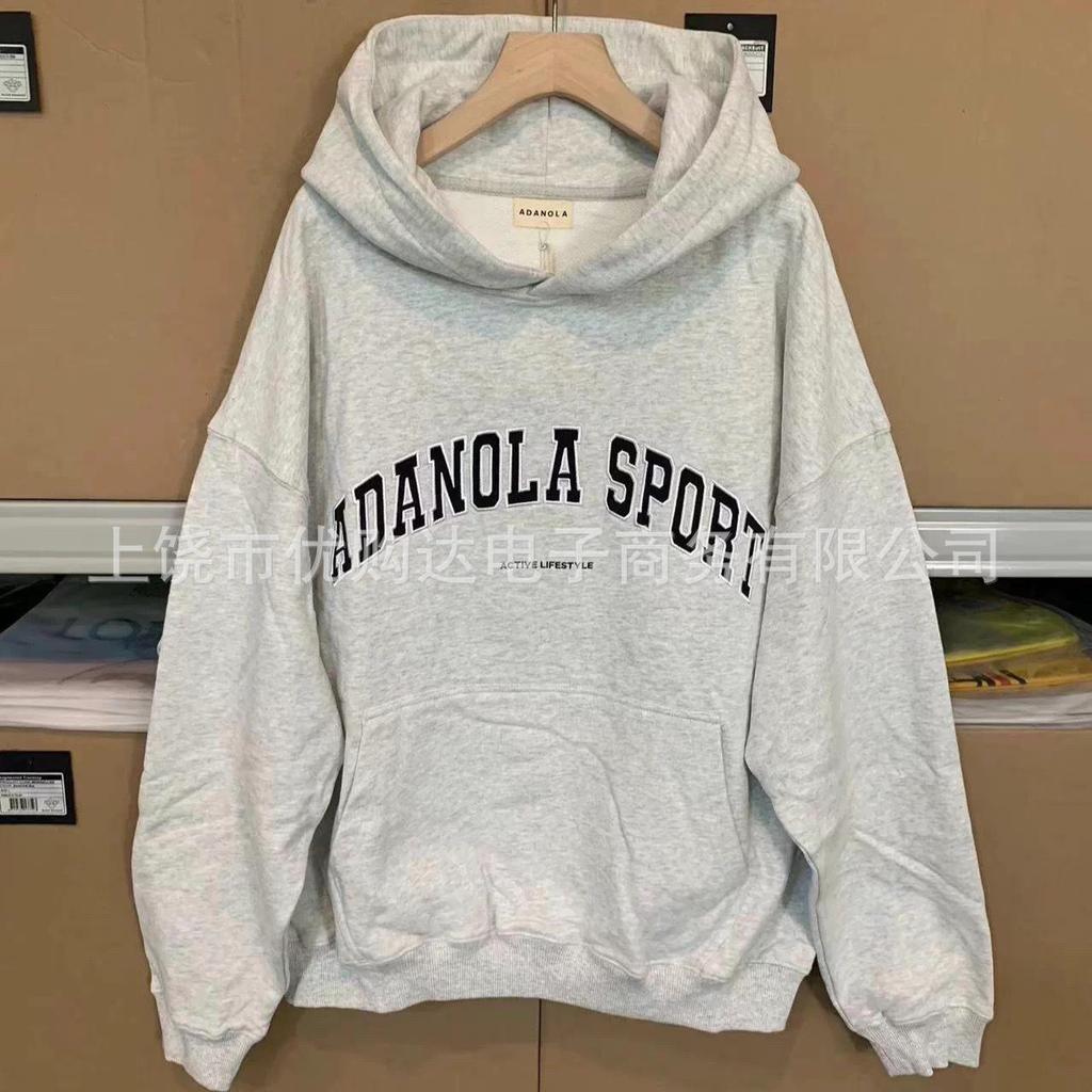 IN BLUE: England Trip Blogger Style Korean Cotton Loose Fit Lettered Pullover Hoodie Pair