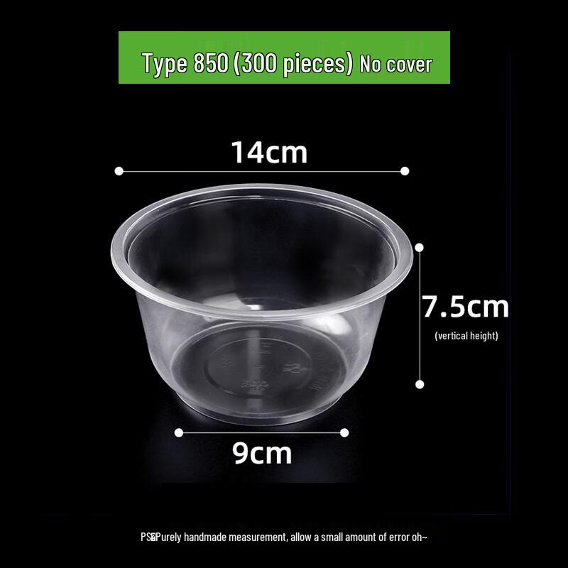 Beiyipin Disposable Plastic Bowls for Takeout (850 Model)