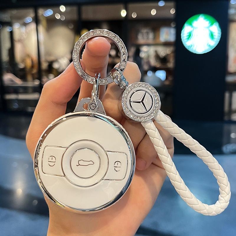 AABGZ1 New TPU Car Key Case Cover Shell Bag for Mercedes Benz Smart Fortwo 1 BRABUS 1 Benz SMART 2022 2023 Auto Keychain Accessories