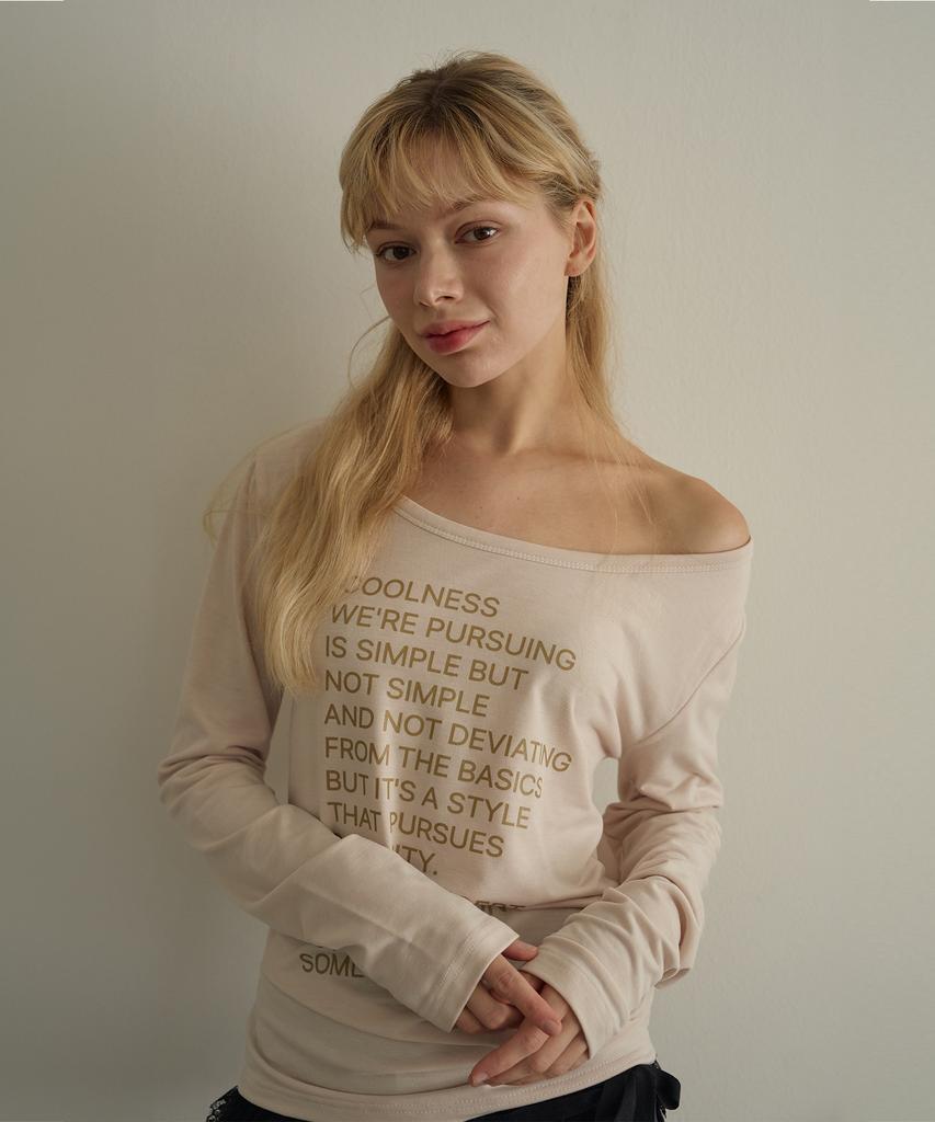 5OML Lettering Loose Fit Long Sleeve (Cream)