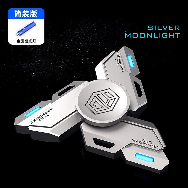 Fingertip Gyro Luminous Metal Alloy Smart Fidget Spinner Desk Hand Stress Relief Toys For Adults The Machinist