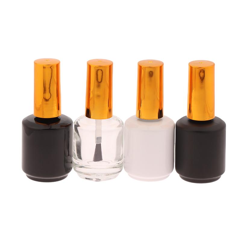 15Ml Empty Nail Polish Bottle With Brush Gold Cover Refill Bottle Glue Bottle Small Sample Nail Gel Polish Containers Glass