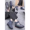 Thickened Floral Embroidery Women's Winter Boots Lined Snow Boots Warm Shoes Mothers Flat Shoes Casual