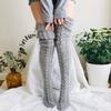 Women Winter Warm Breathable Long Johns Mohair Knee Length Knitted Wool Stretch High Sockings Femboy Leg Warmers Kawaii Clothes