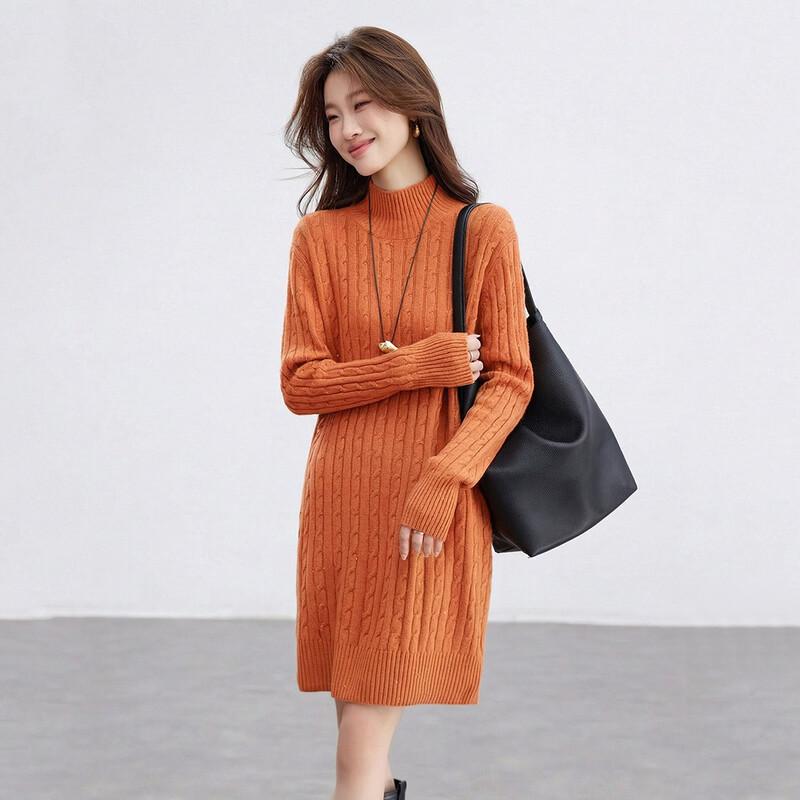 Srcr Women s 100% Merino Wool Half-High Collar Sweater One Size