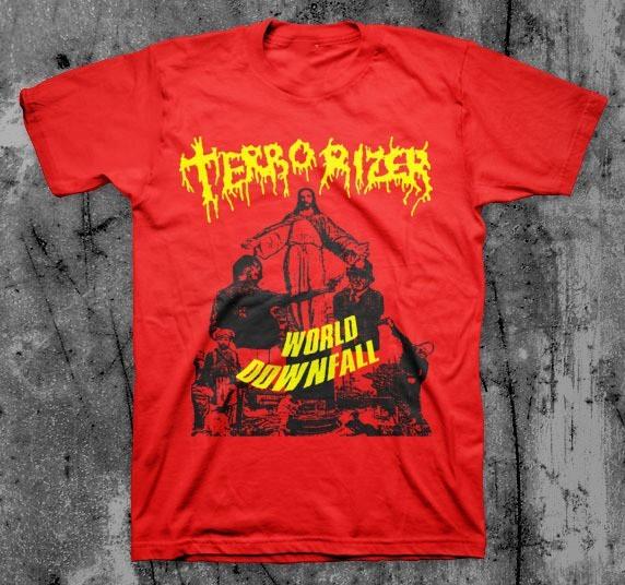 

Terrorizer Band World Downfall Shirt Short Sleeve Red S5XL NZ175 Unisex T-Shirt S