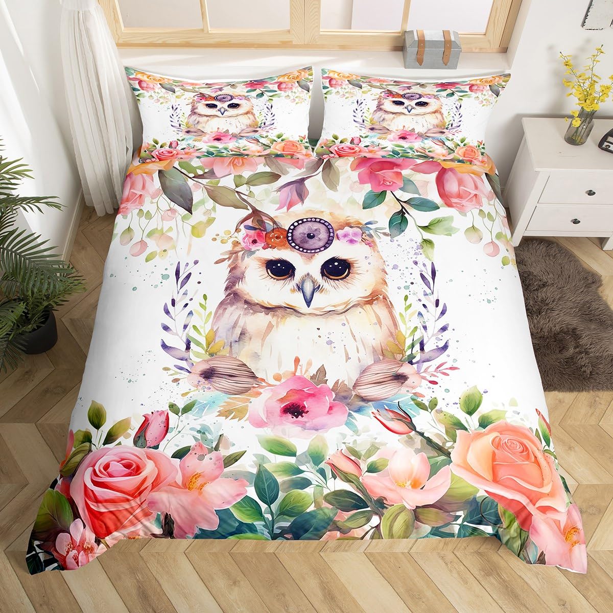 

Erosebridal Tree of Life Bedding Set Sun and Moon Comforter Cover Twin Kids Teens Bedroom Decor Black and White 2 Pcs Duvet Cover Gothic Boh 155x200cm