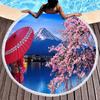 Japanese Mount Fuji Round Beach Towel,Snow Mountain Sand Free Lightweight Beach Blanket,Absorbent Quick Dry Pool Towel Yoga Mat