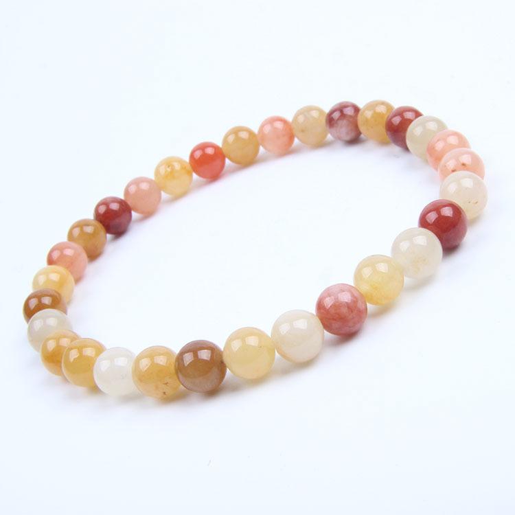 Red Agate Crystal Bracelet: Simple Round Beads, Couple Style Hand Jewelry