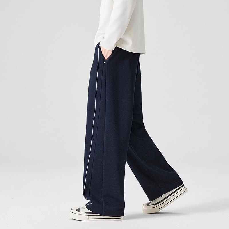 Men's side-line sweatpants men's autumn American vibe pants new loose straight wide-leg casual pants
