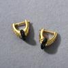 Light Luxury Copper Plated 18K Real Gold Inlaid Super Flash Zircon Drop Glaze Earrings, Ear Buckles, Advanced Temperament Fashionable And Exquisite