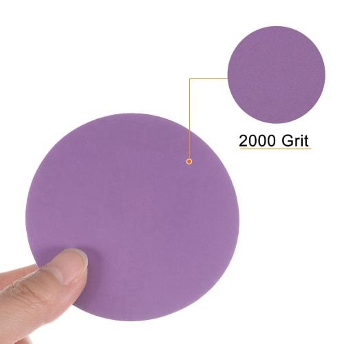 uxcell Purple Sanding Discs, 2000 Grit, 75mm Hook and Loop Circular Sandpaper, Professional Sandpaper for Wet and Dry Polishing of Metal, Wood, and Dr