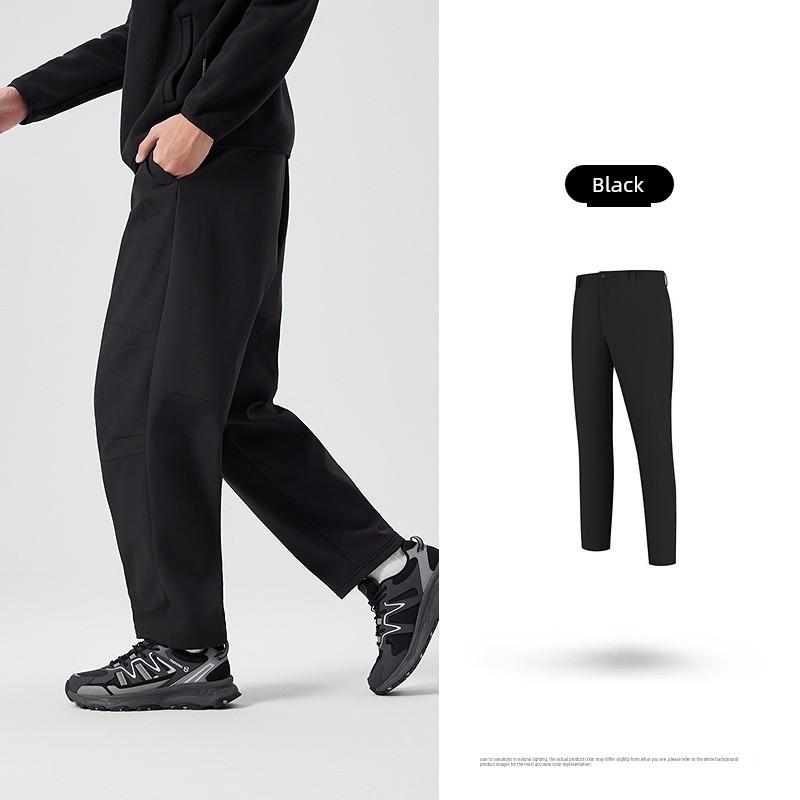 Jordan Outdoor Fleece-Lined Water-Resistant Long Pants for Men 2026 Spring New Woven Hiking Pants with Flat Cuffs