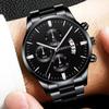 3PCS Men's Watch Set Business Trend Classic Round Dial Quartz Watch Bracelet Necklace Set Perfect Gift for Friends or Dad