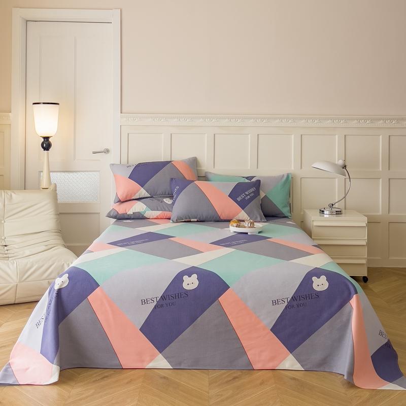 " Cotton Thickened Bed Sheet Plant Flowers Printed Single Double Top King Sheets Pure Cotton Single Size Kids Bed Linen "