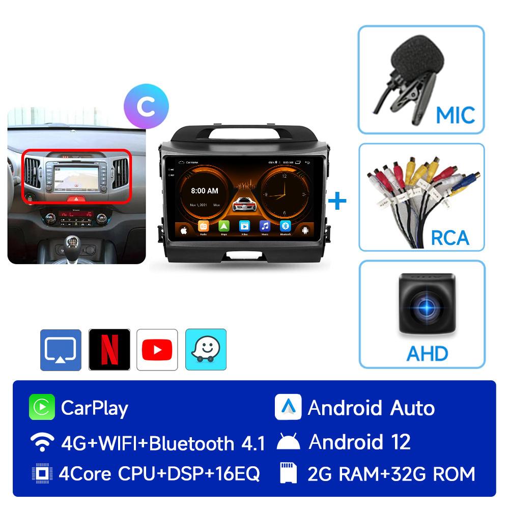 JIUYIN AI Voice 2 Din Android Auto Radio For KIA Sportage 3 2010-2016 Carplay 4G Car Multimedia GPS 2din Autoradio