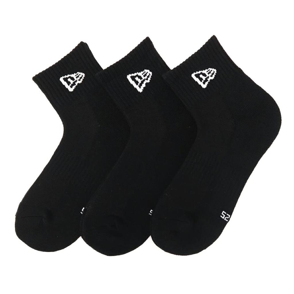 New Era Ankle Socks 3 Pairs Black 23-25cm SOCKS ANKLE 3PAIRS BLK 25J Unisex Low Cut Sports Socks Set