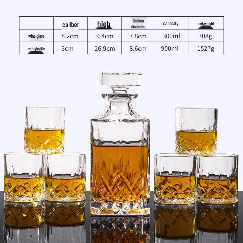 Flavinmci 7-Piece Glass Whiskey Decanter Set