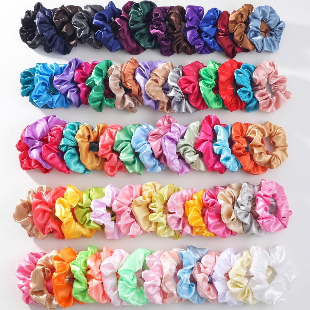 10 szt. Modne satynowe gumki do włosów dla kobiet dziewcząt elastyczne opaski do włosów do kucyka kolorowe nakrycie głowy akcesoria do włosów