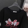 Women's Plus Size Slimming Loose Fit Short-Sleeve Round Neck Mid-Length T-Shirt (200/300/350 Jin)