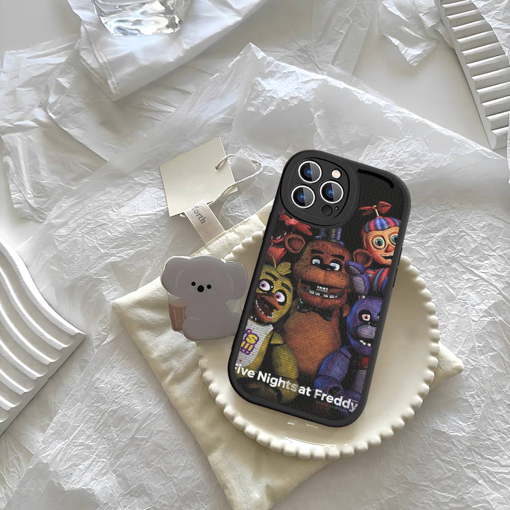 Amine Fnaf Five-nights-At-Freddys Phone Case For IPhone 16 15 14 11 12 13 Pro Max Plus Back Leather Shell