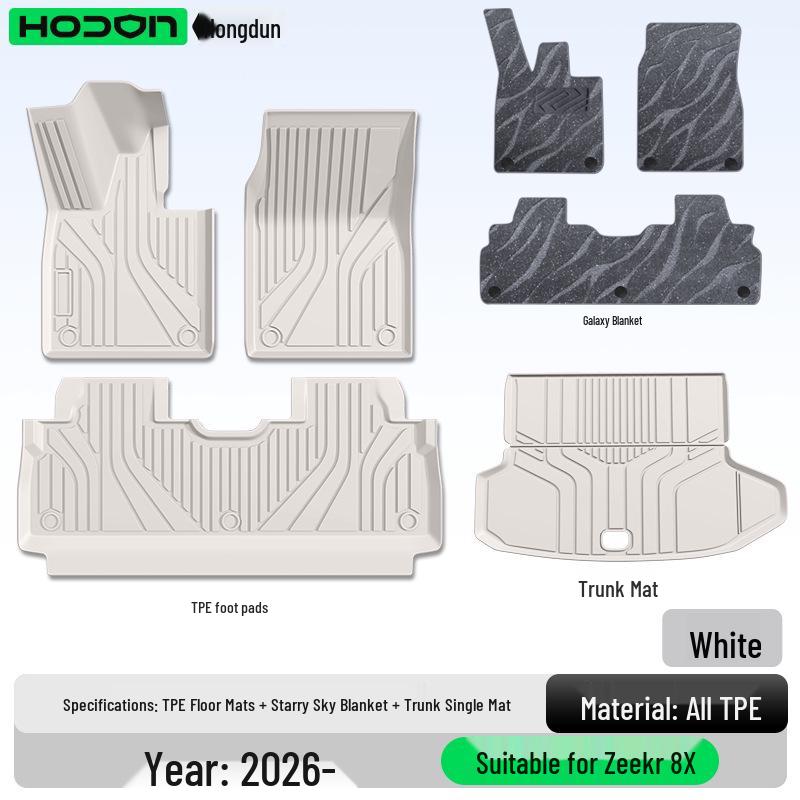 Zeekr 8X TPE2026 Interior Floor Mats - New Car Modification Accessories Carpet.