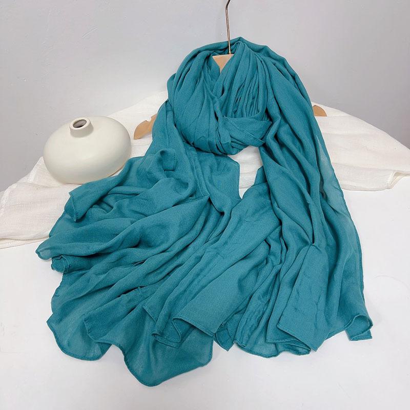 Cotton And Linen Solid Color Thickened Scarf Oversized Soft Women'S Shawl Warm Korean Version Of Fashion Silk Scarf