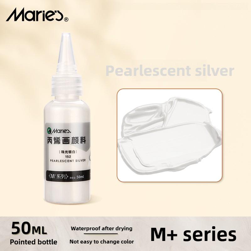 Marie 25 Colori 50ml Pittura Acrilica Metallica Pigmenti Ricchi Brillanti Perlescenti con Flacone Materiale Scolastico Cancelleria