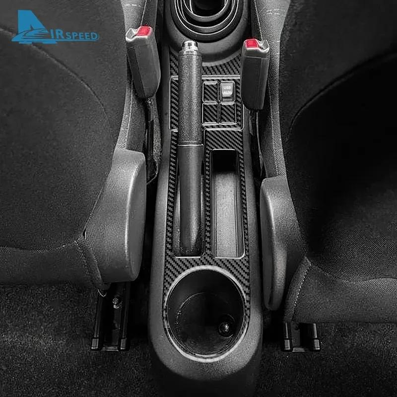 Real Soft Carbon Fiber Sticker LHD RHD Car Gear Handbrake Water Cup Accessories For Toyota Yaris 2006 2007 2008 2009 2010 2011