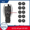 DRZ3 Hot 2025 14mm Car Key Emblem Stickers Accessories For Mercedes Benz AMG E S C A B Class GLE GLS CLS GLC CLA GLA GLK GLB W205 W20