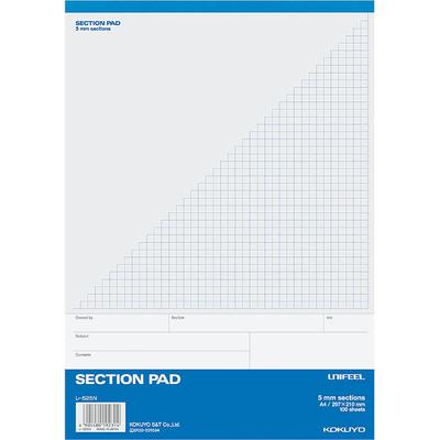 KOKUYO Section Pad UNIFEEL A4 5mm Grid Ruler 100 Sheets Re-525