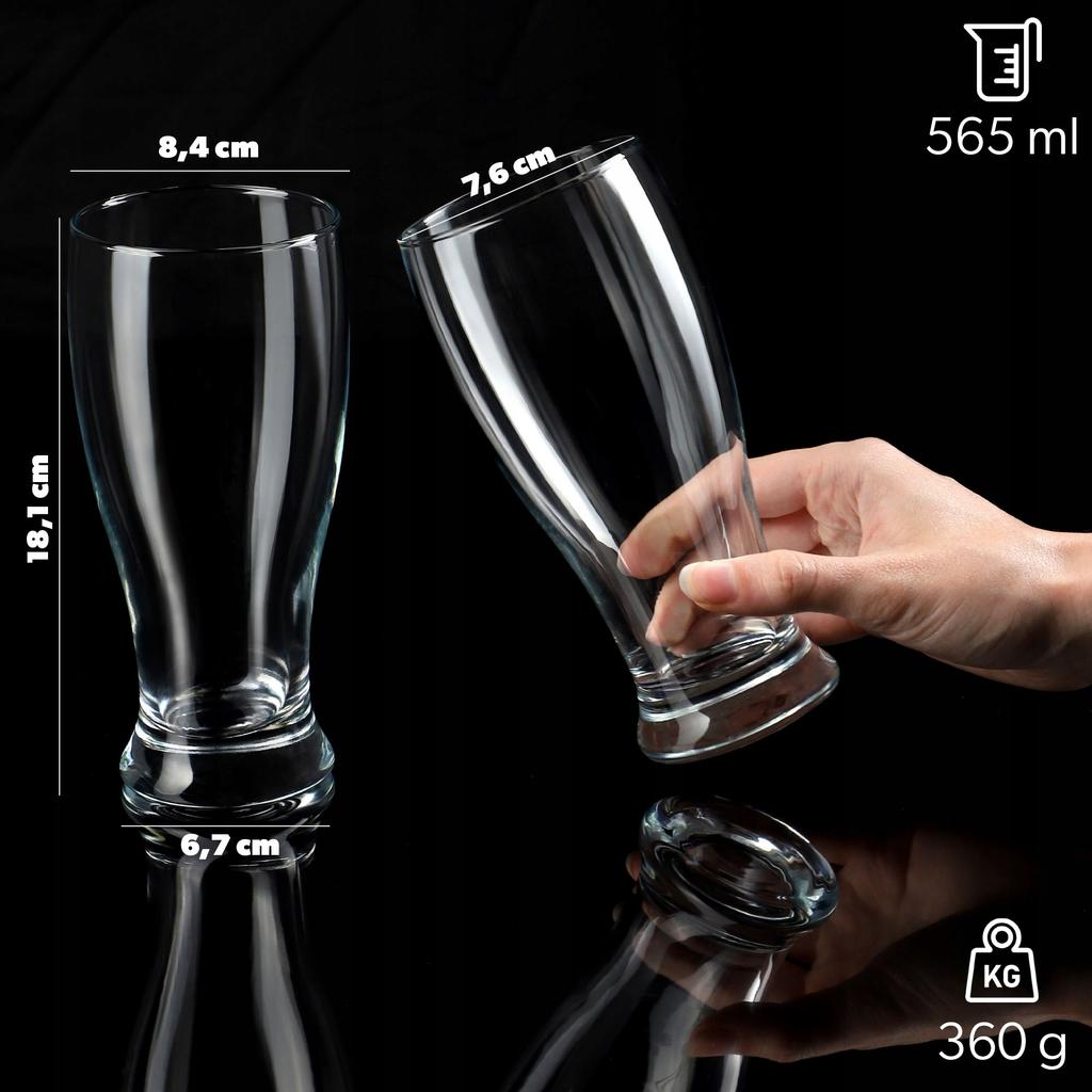 KADAX Kufle Do Piwa Szklanki 565ml Zestaw 6szt