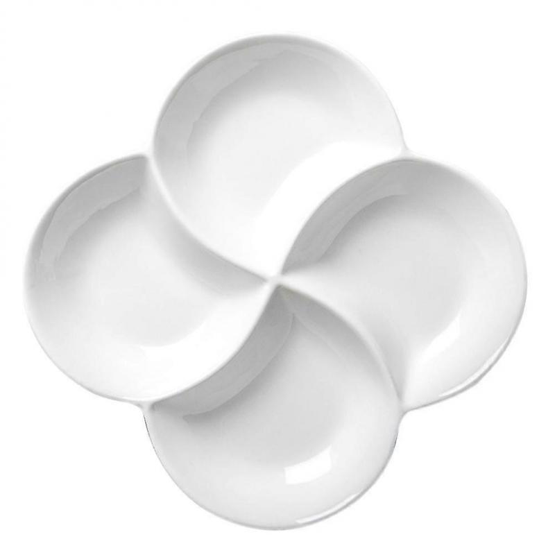 Hochzeitstischdeko Serviertablett Snack-Fruchthalter Vorspeisenplatte 26,6X26,6X3,4CM Weiß