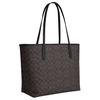 Coach City 33 Logo Plaque Magnetic Closure Tote Bag Women tote Black Brown CV976-IMXAQ