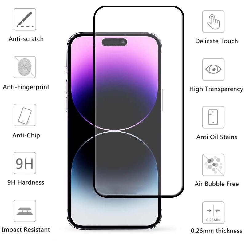 Full Cover Protective Glass On For iPhone 14 Pro Max Screen Protector For iPhone 14 Pro Plus 13 12 11 Pro Max Tempered Glass Film