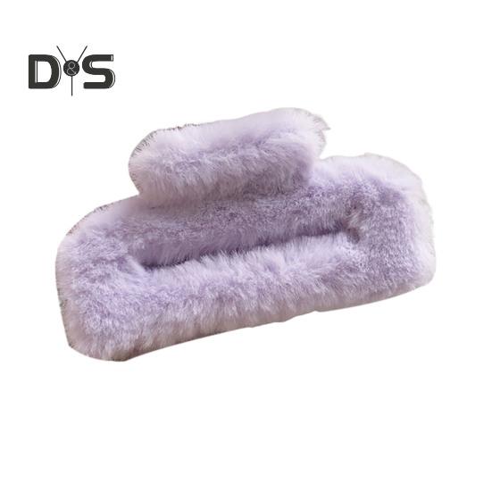 Women Hair Claw Plush Wrap Design Spring Back Head Large Hair Clip Rectangle Shark Hair Clamp Hair Accessory