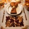 Decorative Mats for Autumn Gatherings Maple Leaf Embroidered Placemat, Coaster Place Mat, Thanksgiving Home Kitchen Decor Table Mat Fall Farmhouse