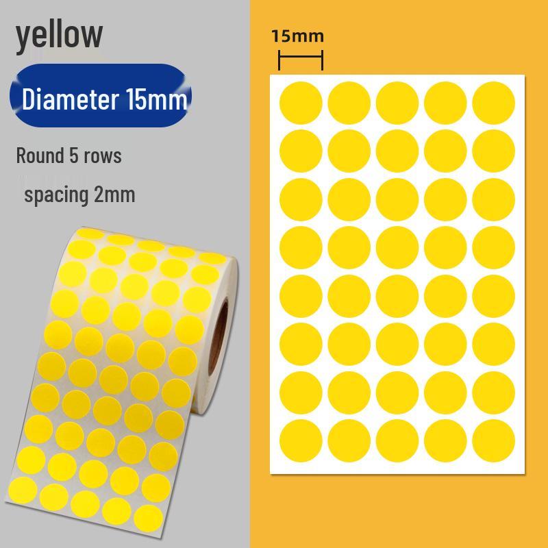 Colorful Self-Adhesive Round Dot Stickers - Writable Small Paper Labels