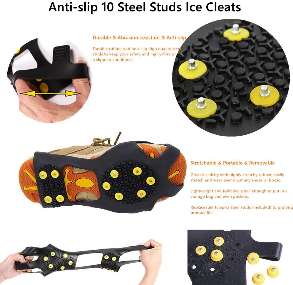 Anti-Skid Snow Shoe Cover Climbing Crampons Spikes Ice Grips Cleats Non-Slip Shoe Covers Winter Walk 1Pair