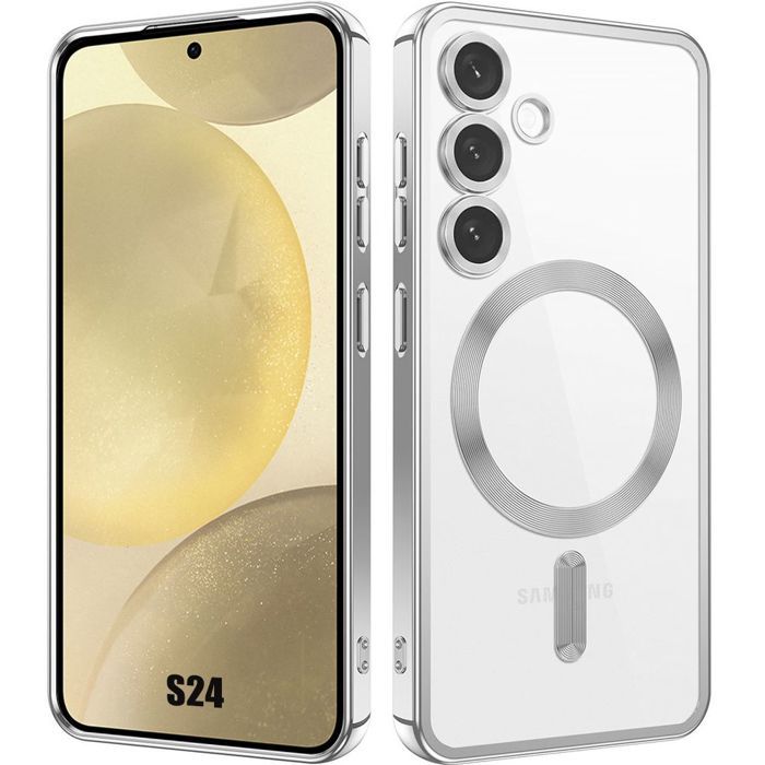 Coque de protection - BOOLING - pour Samsung Galaxy S24 - Argenté - Antichoc - Film Caméra 9H