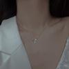 ANENJERY Butterfly Necklace for Women Blue Drop Glaze Clavicle Chain Necklaces Party Jewelry Gifts