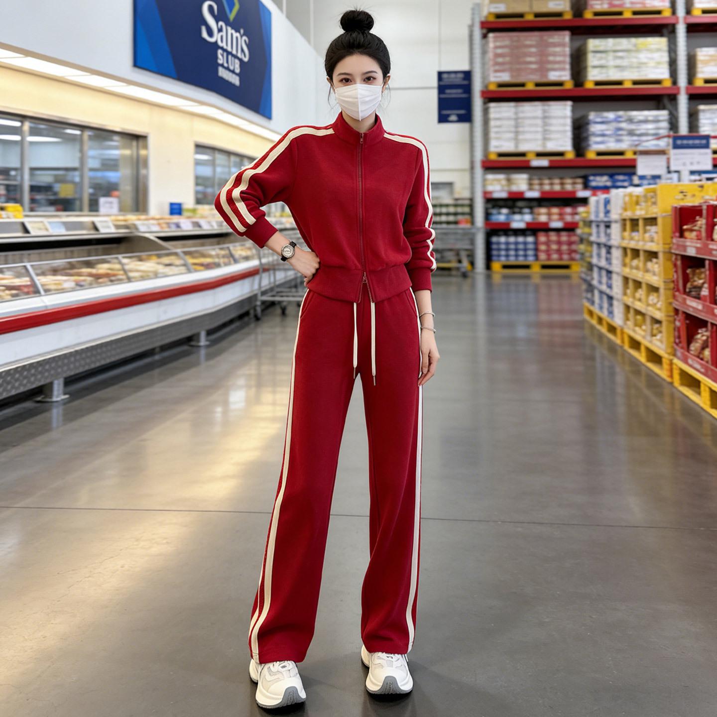 

European-Style Women s Spring Fashion Two-Piece Set: Chic Cardigan Jacket & High-End Straight-Leg Pants XL