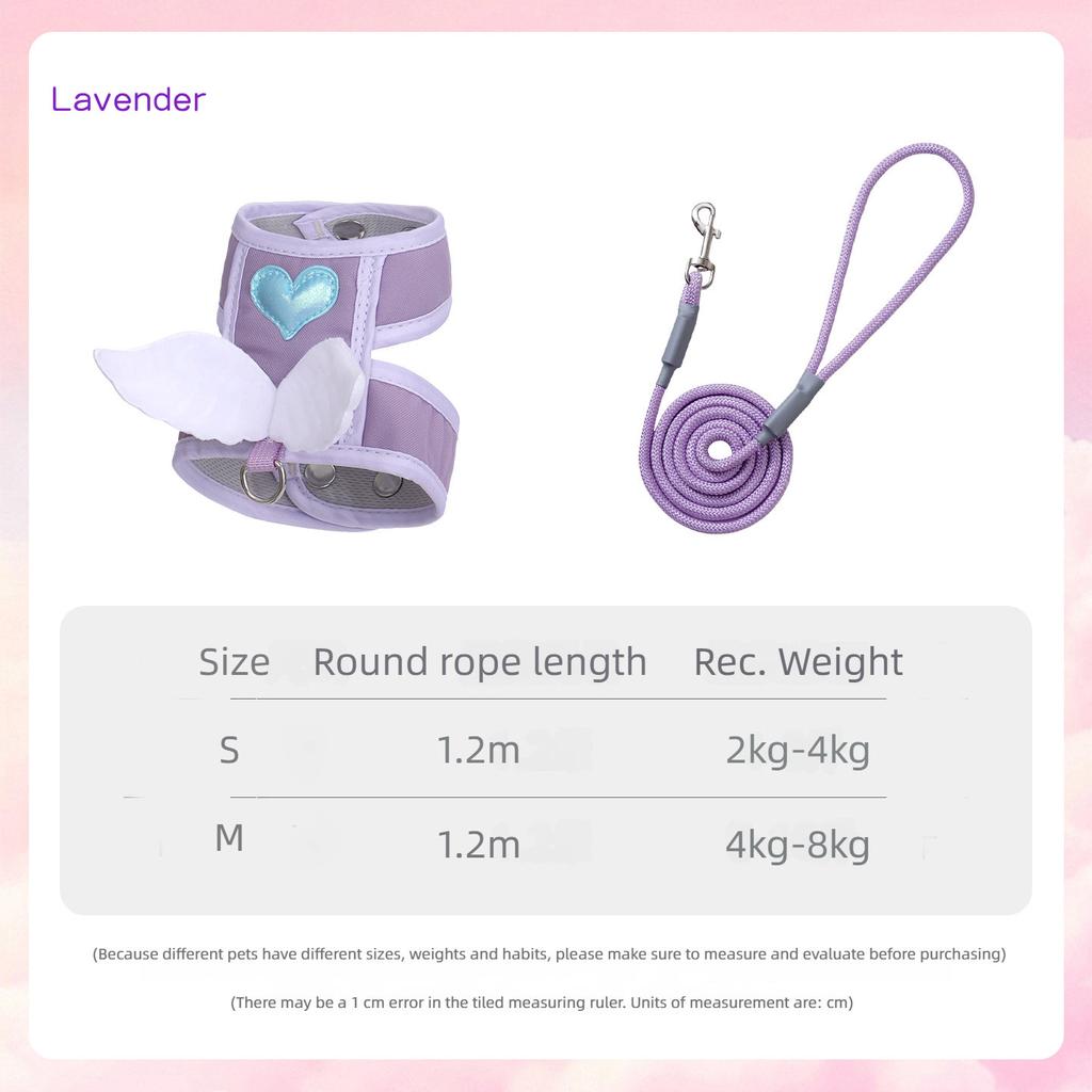 Angel Wings Vest Type Pet Harness Anti Escape Walking Leash For Kitten Small Dogs Adjustable Outdoor Travel Chest Strap Supplies